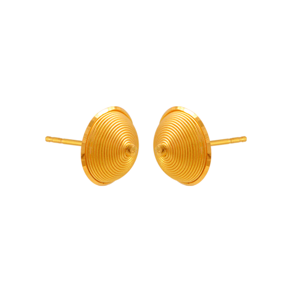 22KT Yellow Gold Jhumki Earrings For Women - Image 3