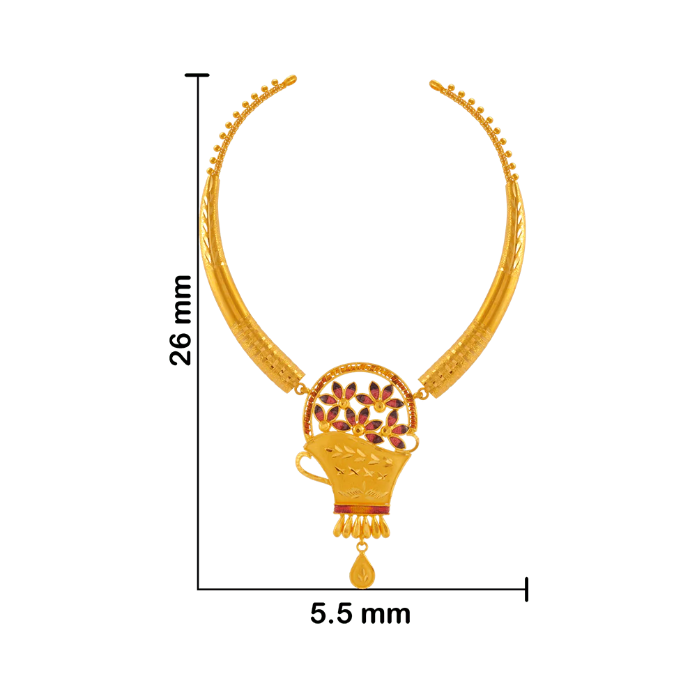 22KT Yellow Gold Necklace For Women - Image 4