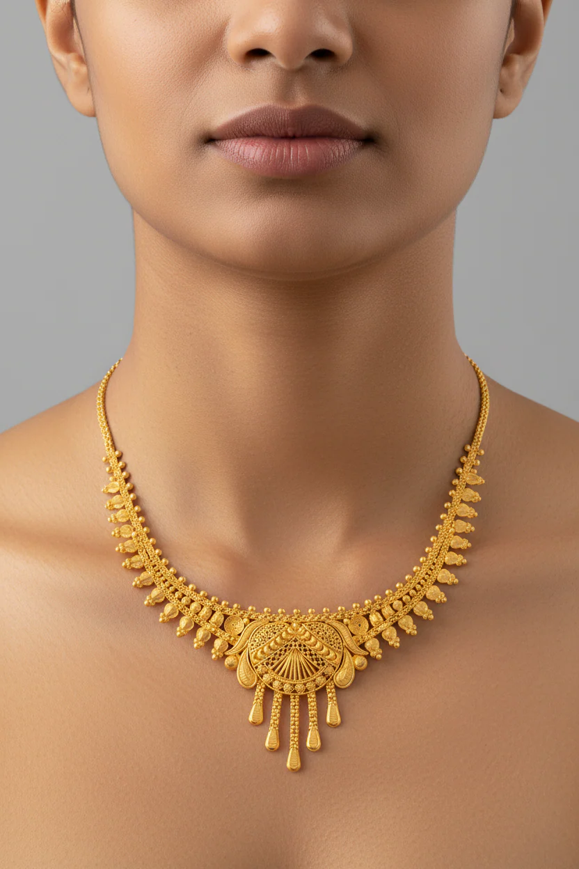 22KT Yellow Gold Necklace For Women - Image 2