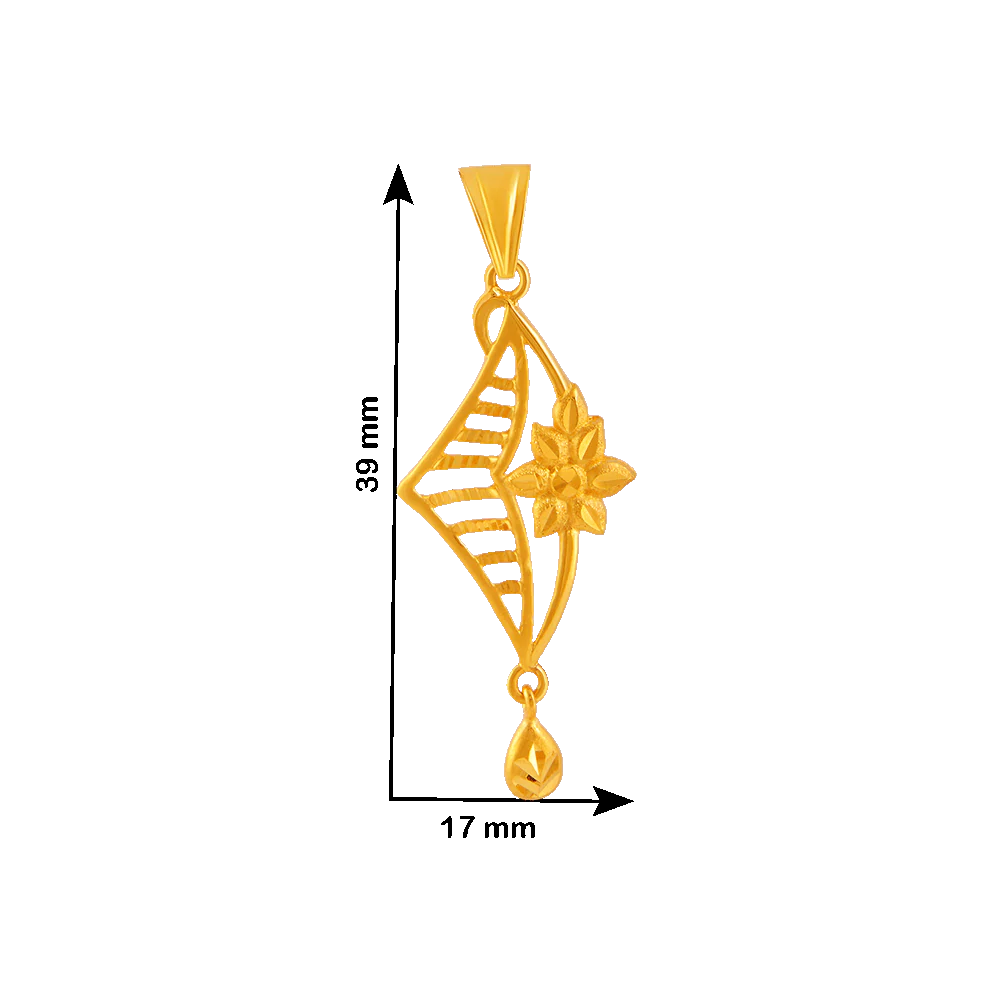 22KT Yellow Gold Pendant For Women - Image 4