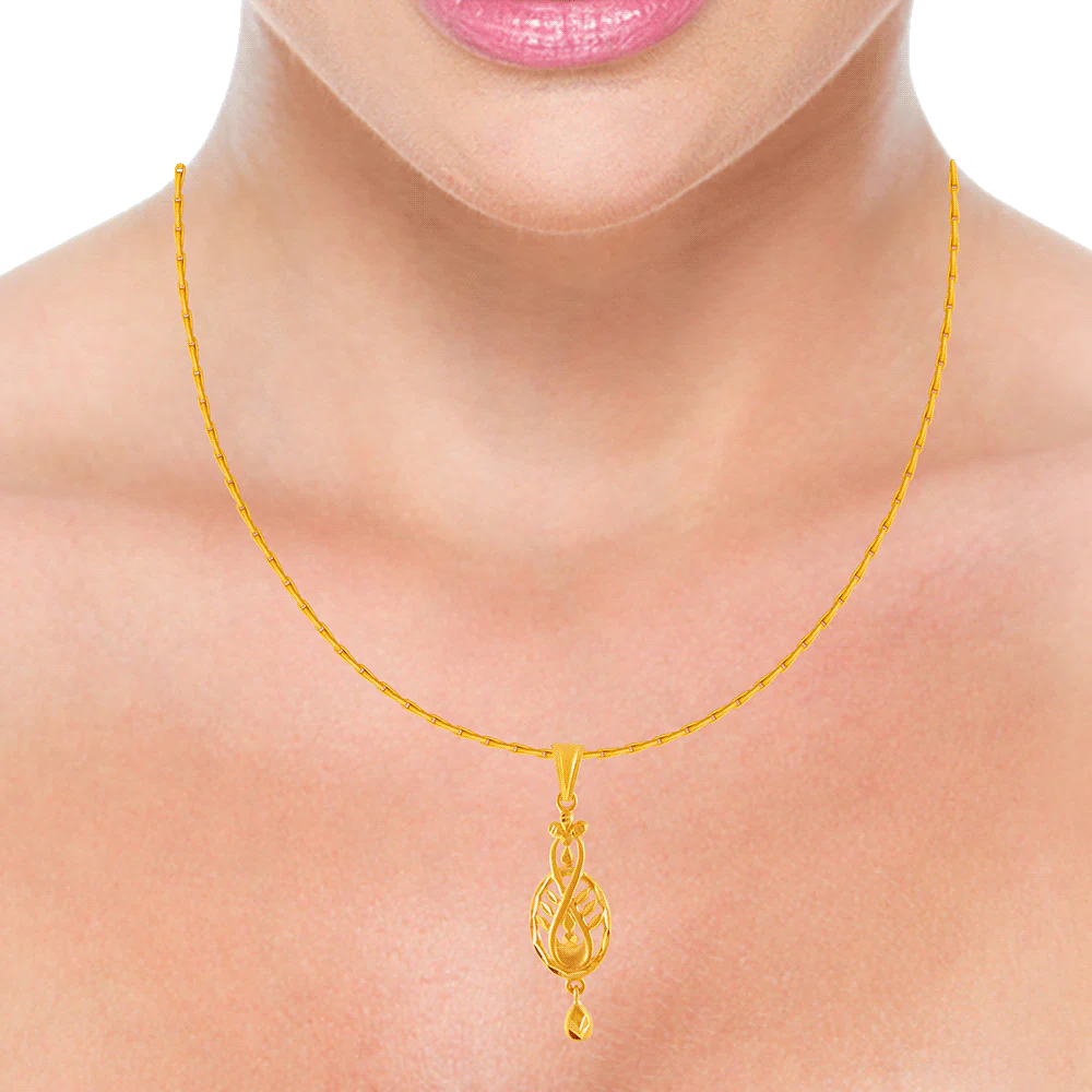 22KT Yellow Gold Pendant For Women - Image 2