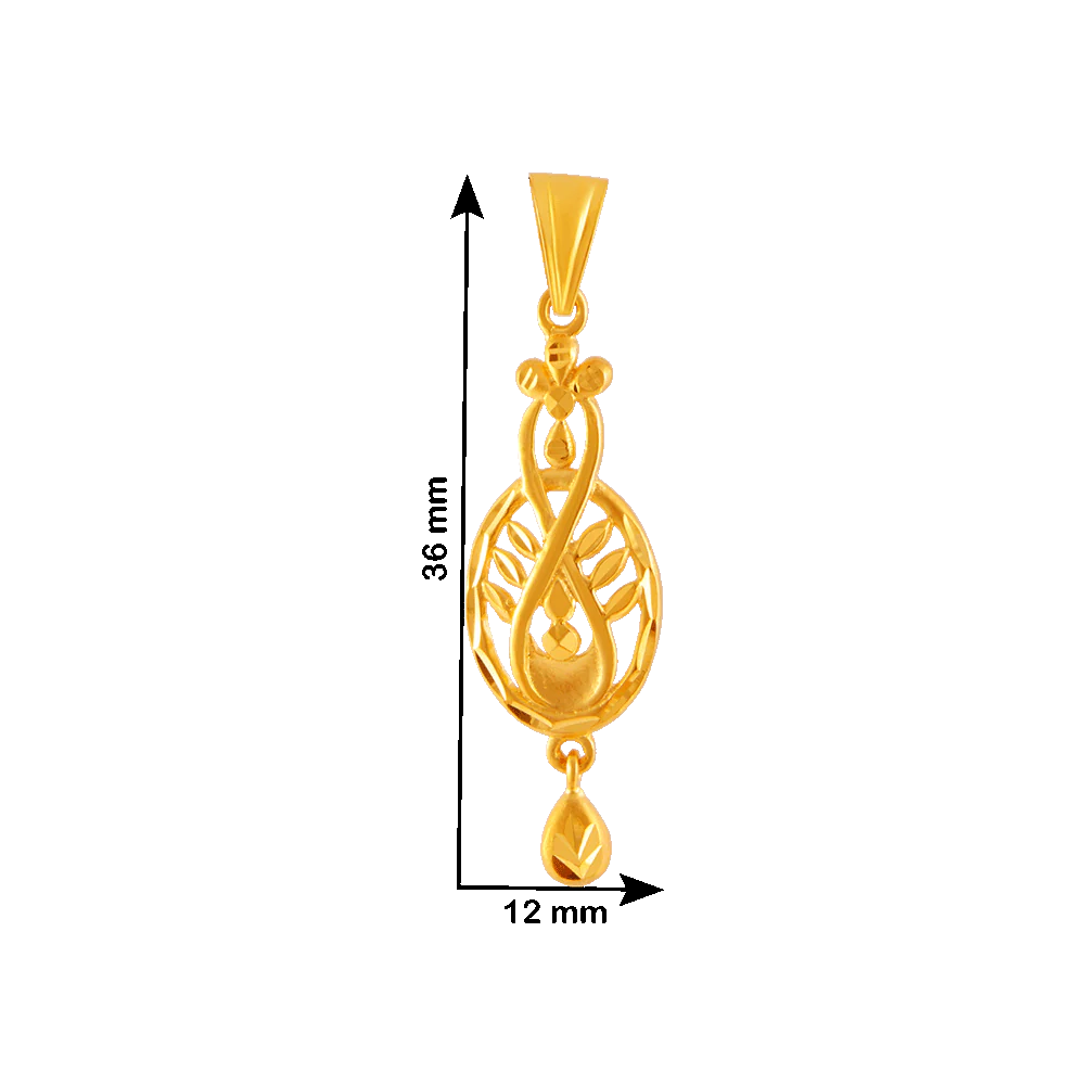 22KT Yellow Gold Pendant For Women - Image 4