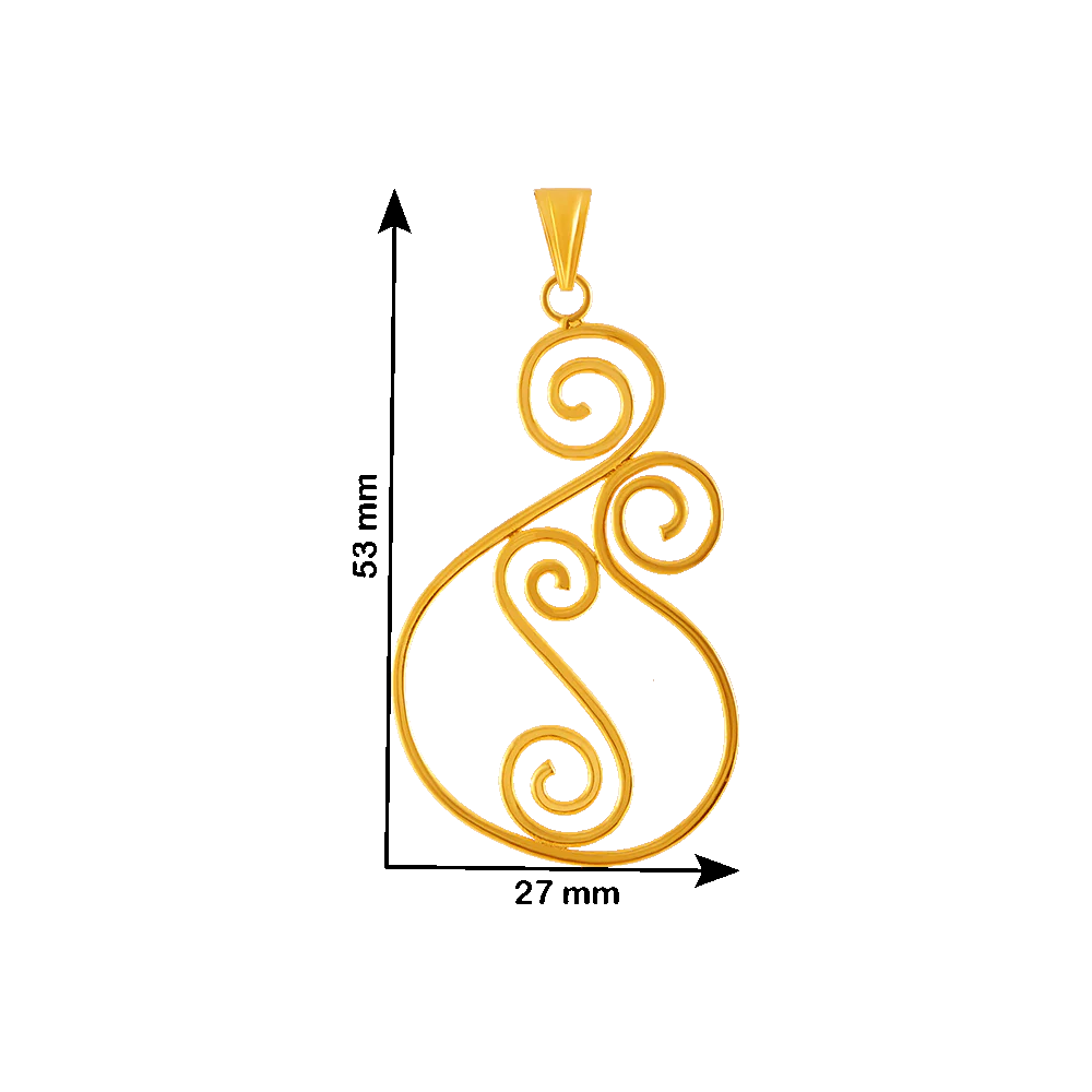 22KT Yellow Gold Pendant For Women - Image 4