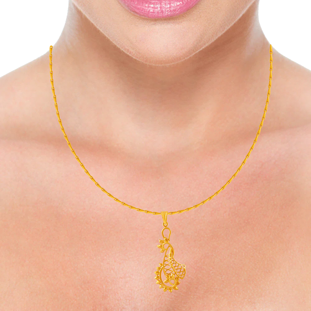 22KT Yellow Gold Pendant For Women - Image 2