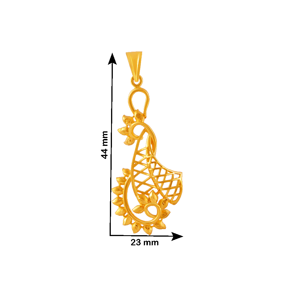 22KT Yellow Gold Pendant For Women - Image 4