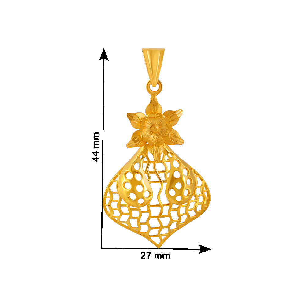 22KT Yellow Gold Pendant For Women - Image 4