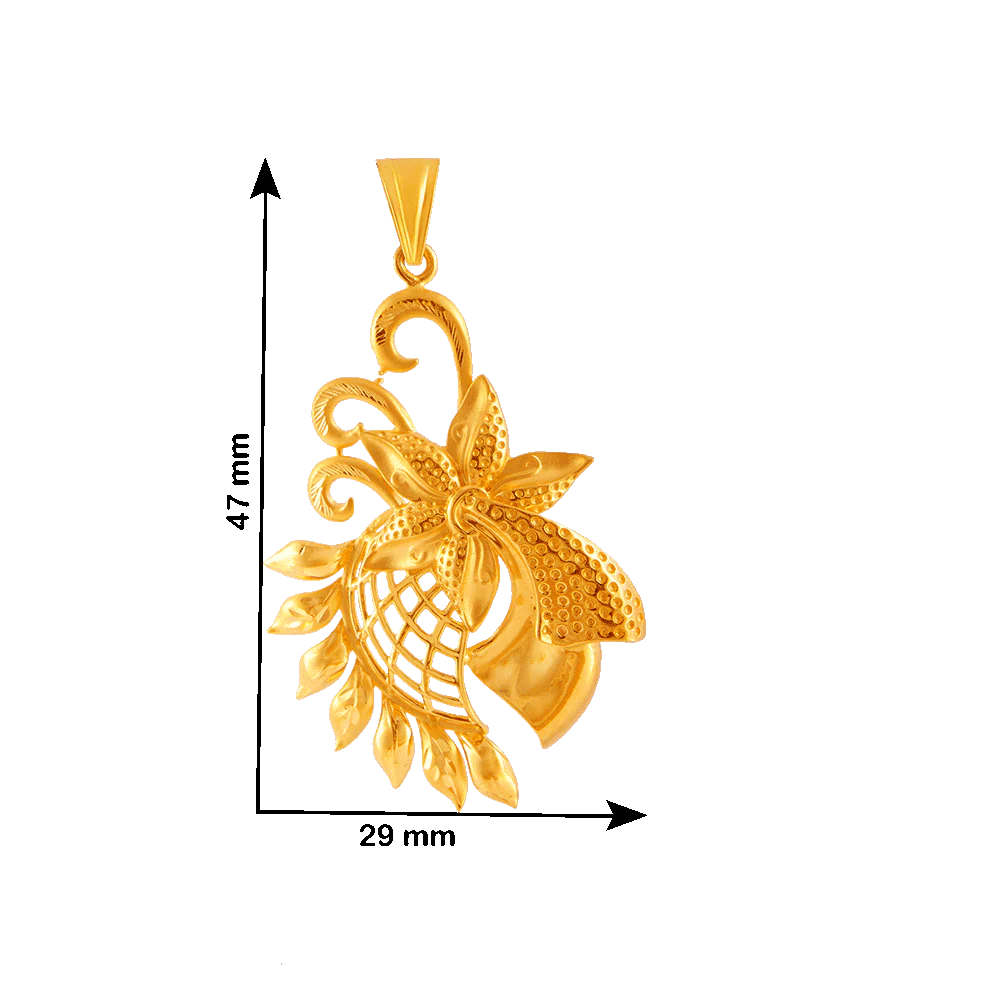 22KT Yellow Gold Pendant For Women - Image 4