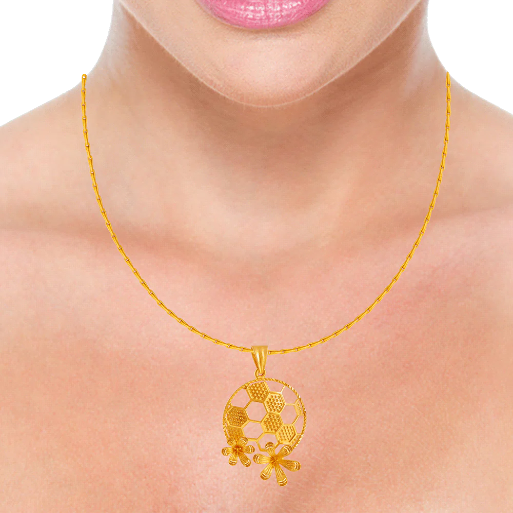 22KT Yellow Gold Pendant For Women - Image 2