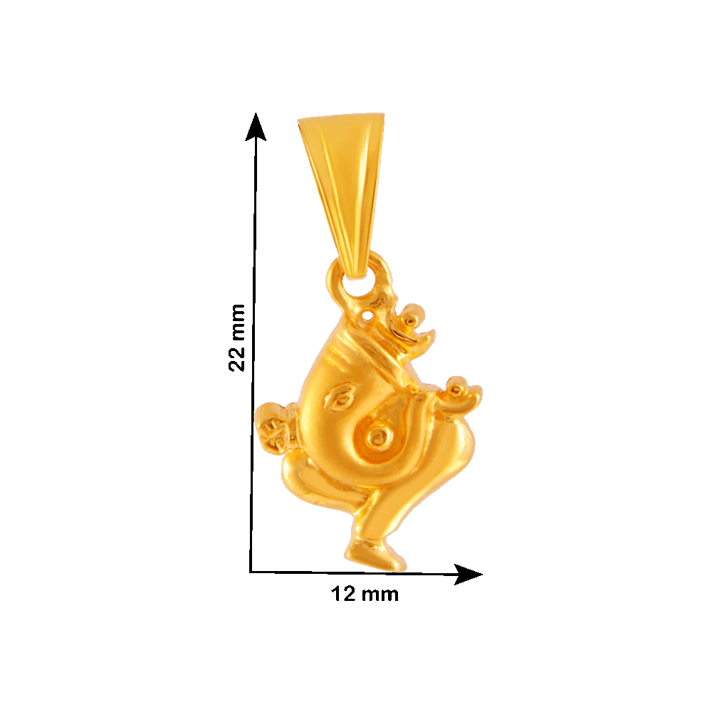22KT Yellow Gold Pendant For Women - Image 4