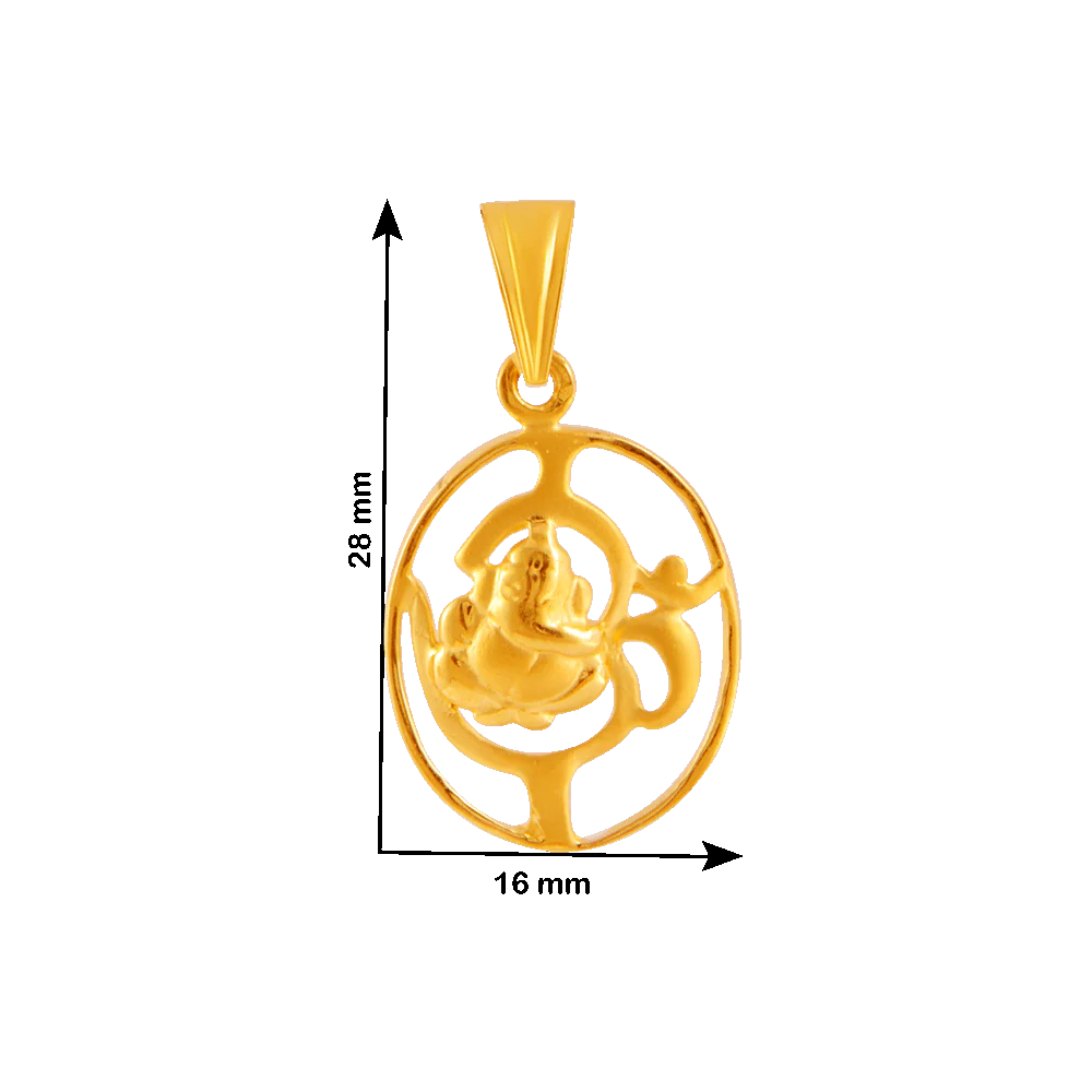 22KT Yellow Gold Pendant For Women - Image 4