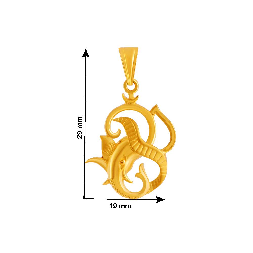 22KT Yellow Gold Pendant For Women - Image 4