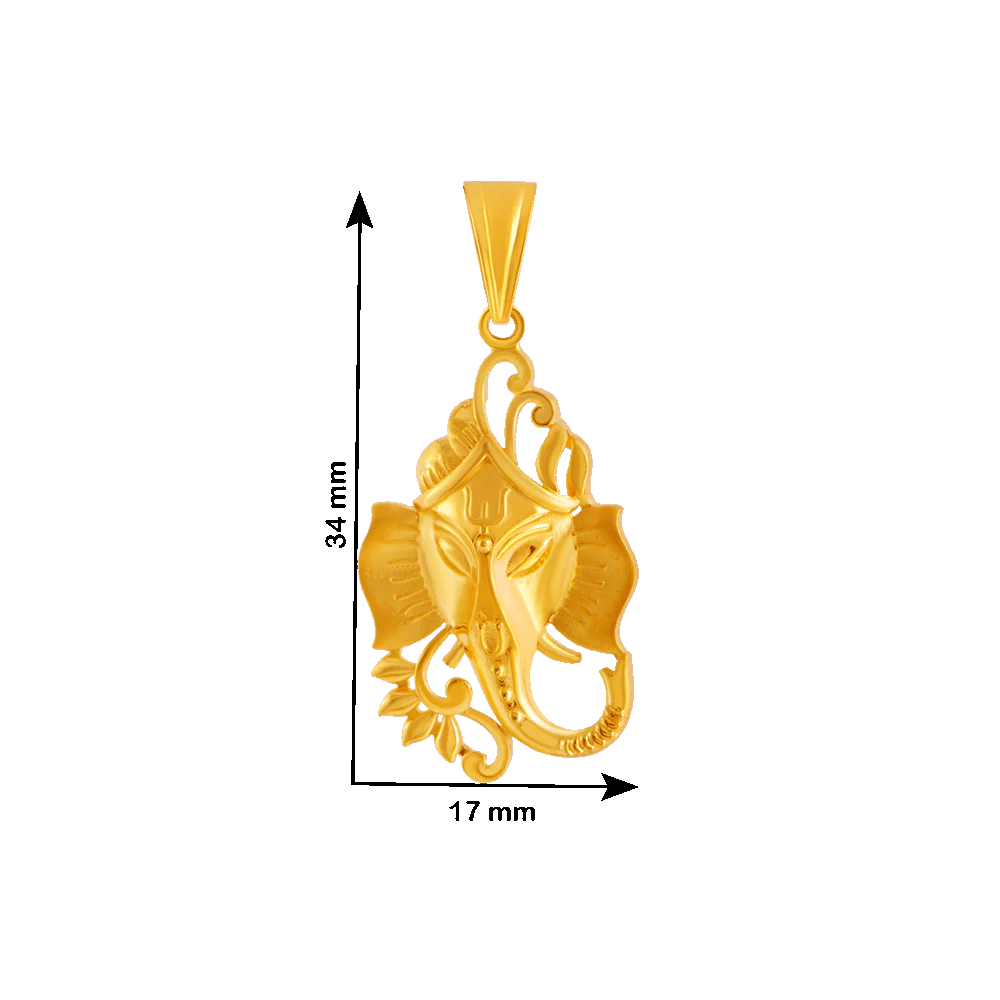 22KT Yellow Gold Pendant For Women - Image 4