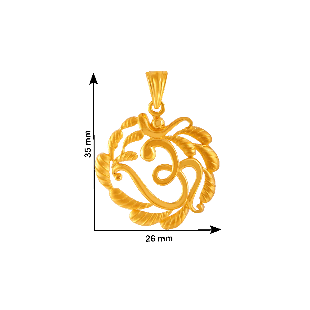 22KT Yellow Gold Pendant For Women - Image 4