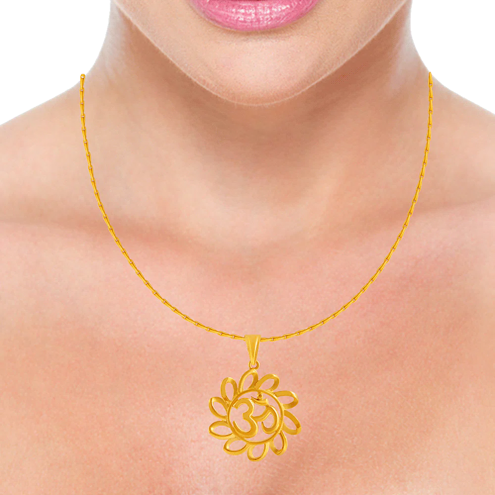 22KT Yellow Gold Pendant For Women - Image 3