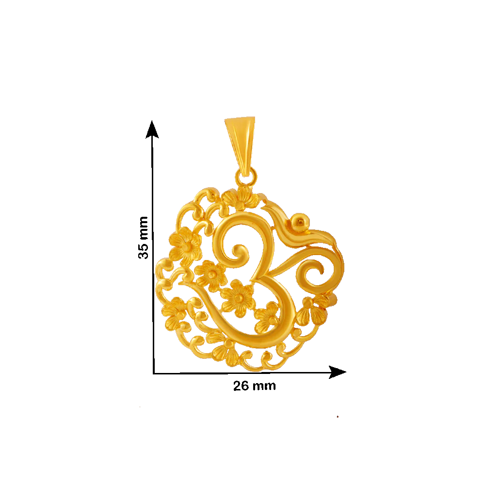 22KT Yellow Gold Pendant For Women - Image 4