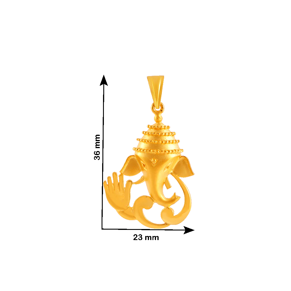 22KT Yellow Gold Pendant For Women - Image 4