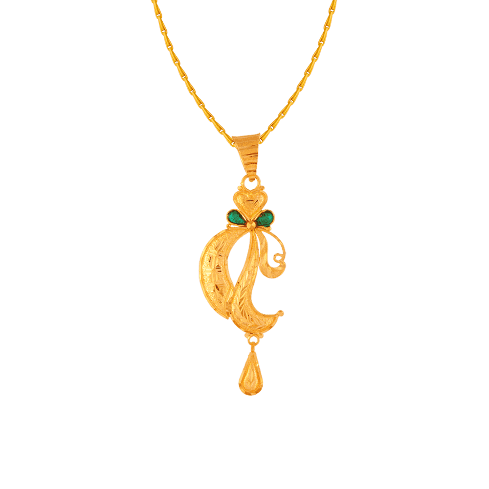 22KT Yellow Gold Pendant For Women