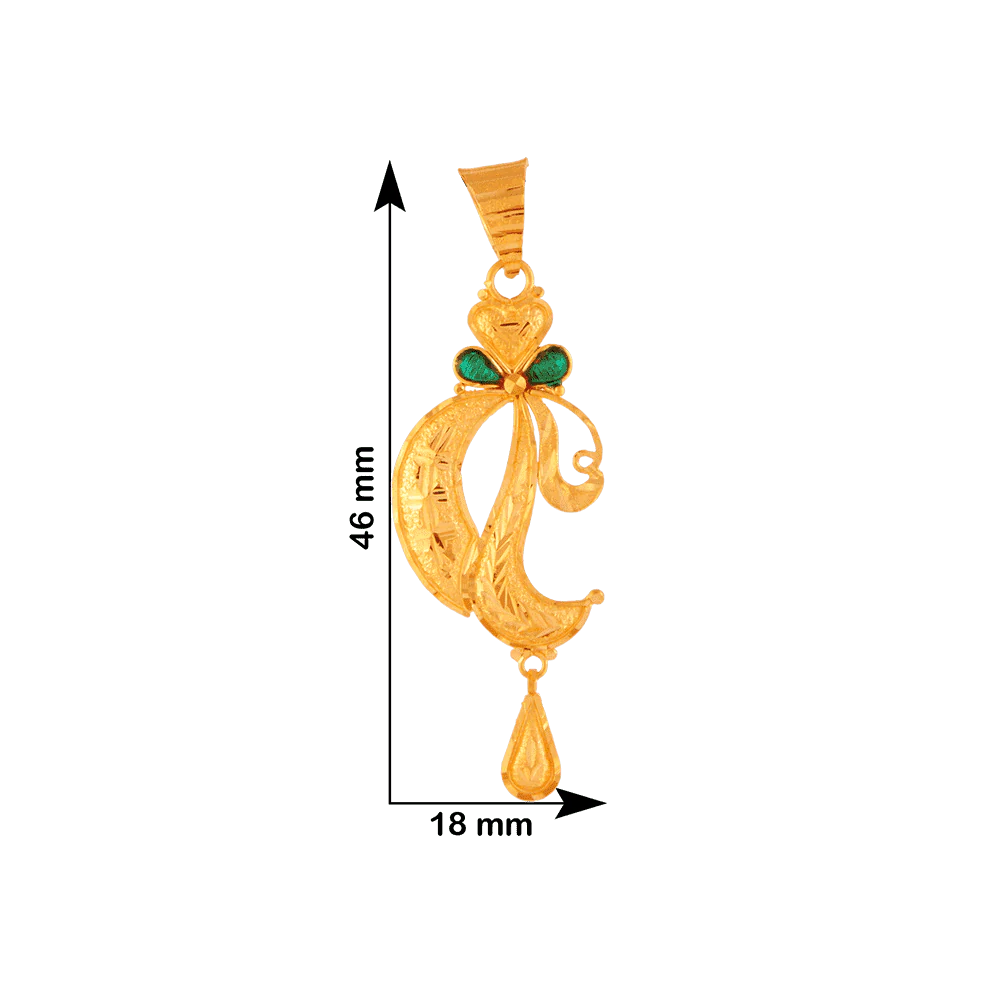 22KT Yellow Gold Pendant For Women - Image 3