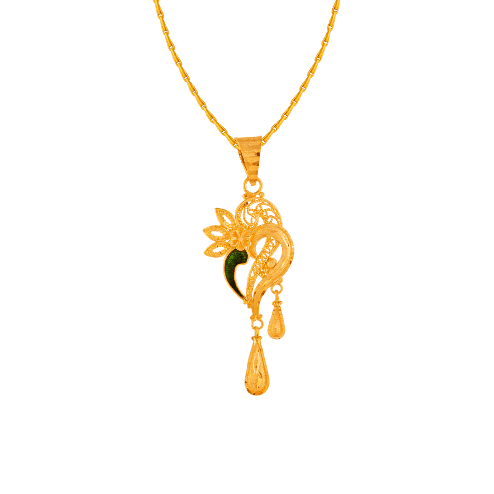 22KT Yellow Gold Pendant For Women