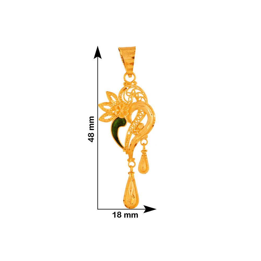 22KT Yellow Gold Pendant For Women - Image 3