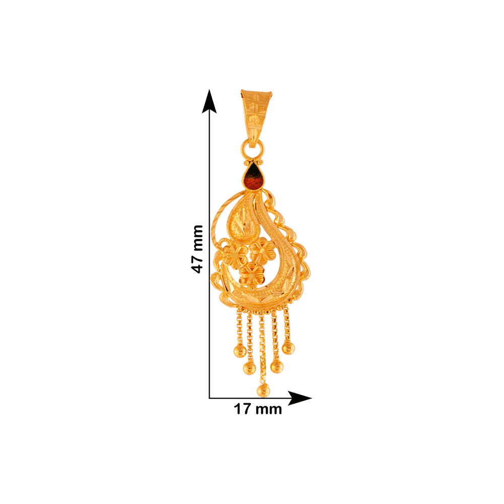 22KT Yellow Gold Pendant For Women - Image 3