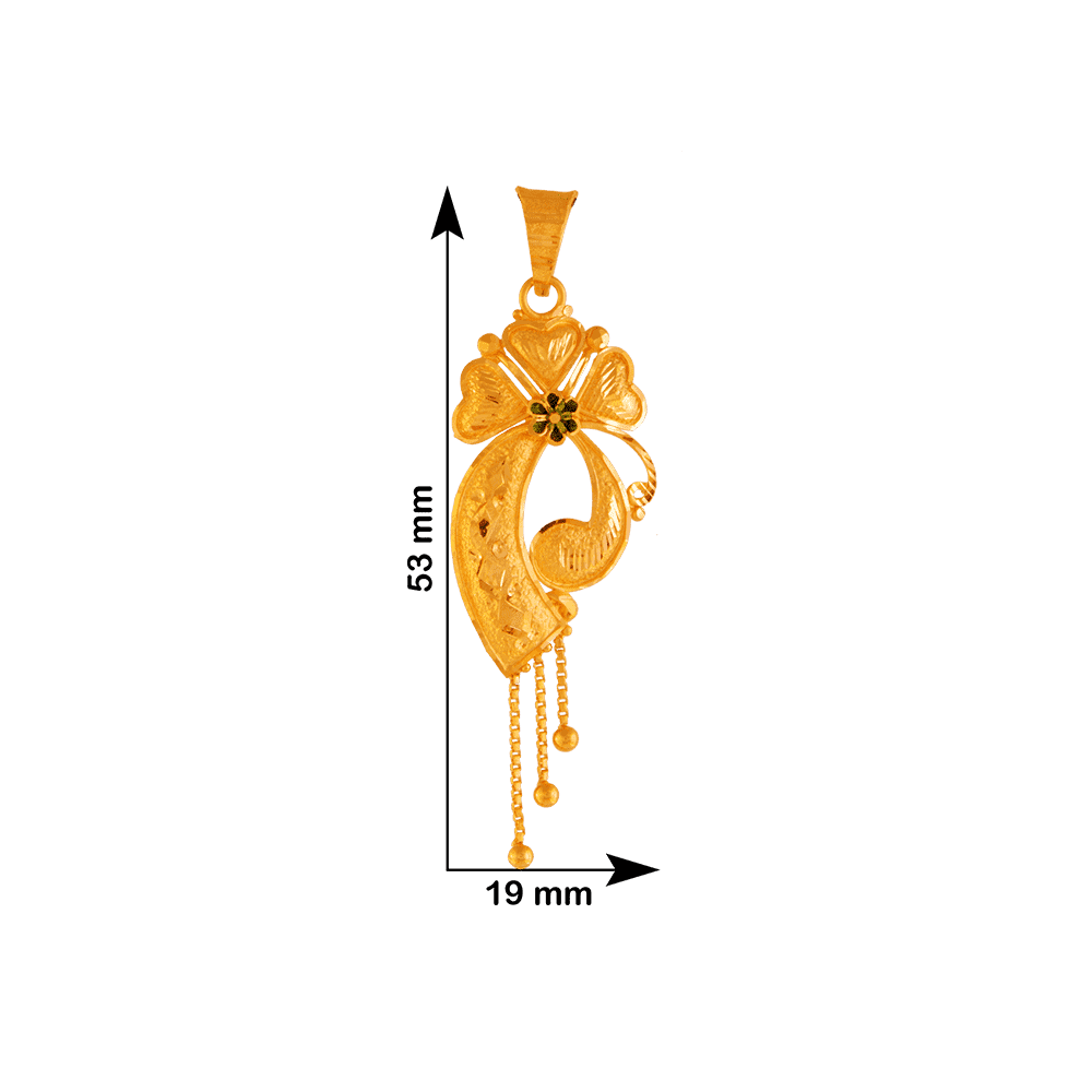 22KT Yellow Gold Pendant For Women - Image 3