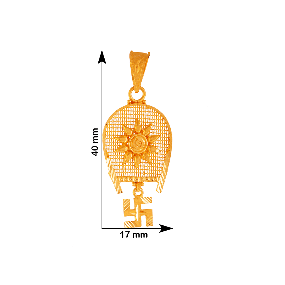 22KT Yellow Gold Pendant For Women - Image 3