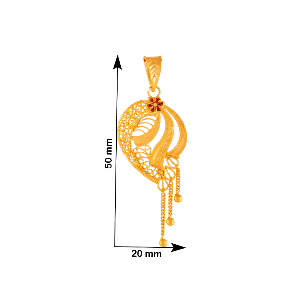 22KT Yellow Gold Pendant For Women - Image 3