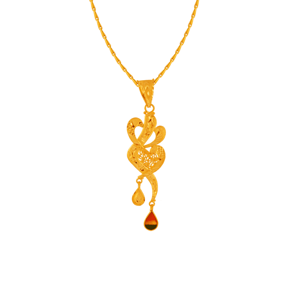 22KT Yellow Gold Pendant For Women