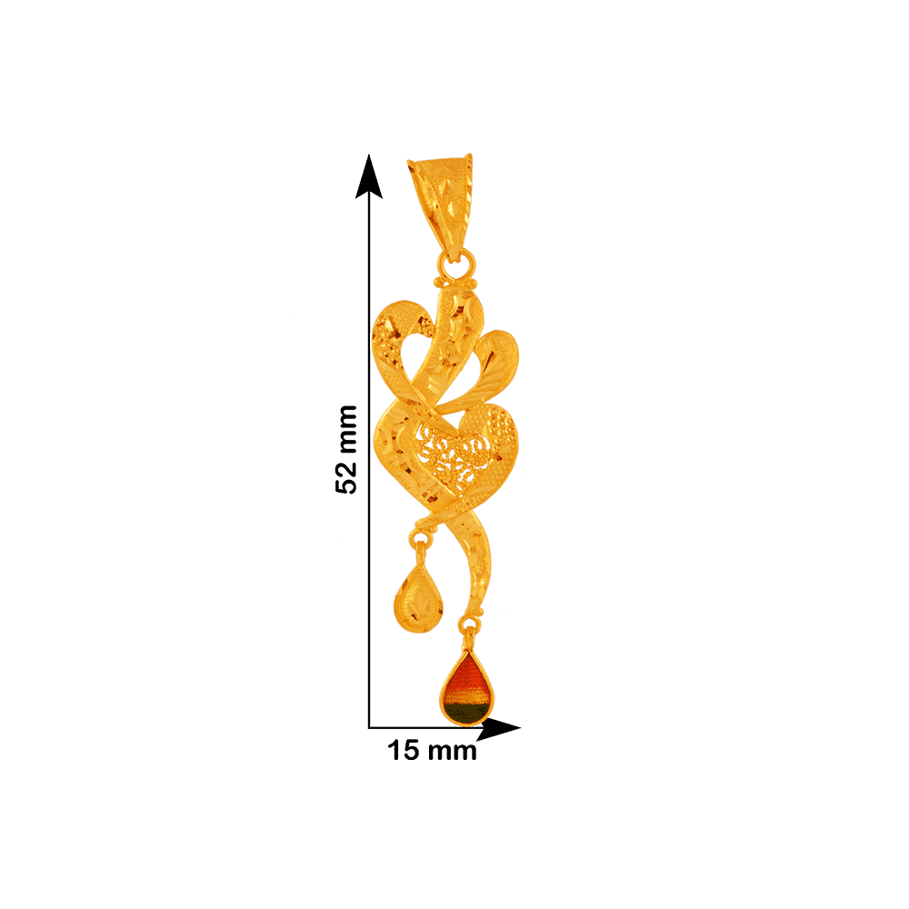 22KT Yellow Gold Pendant For Women - Image 3