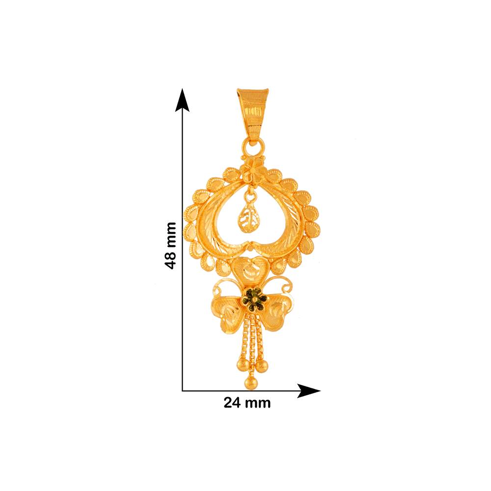 22KT Yellow Gold Pendant For Women - Image 3