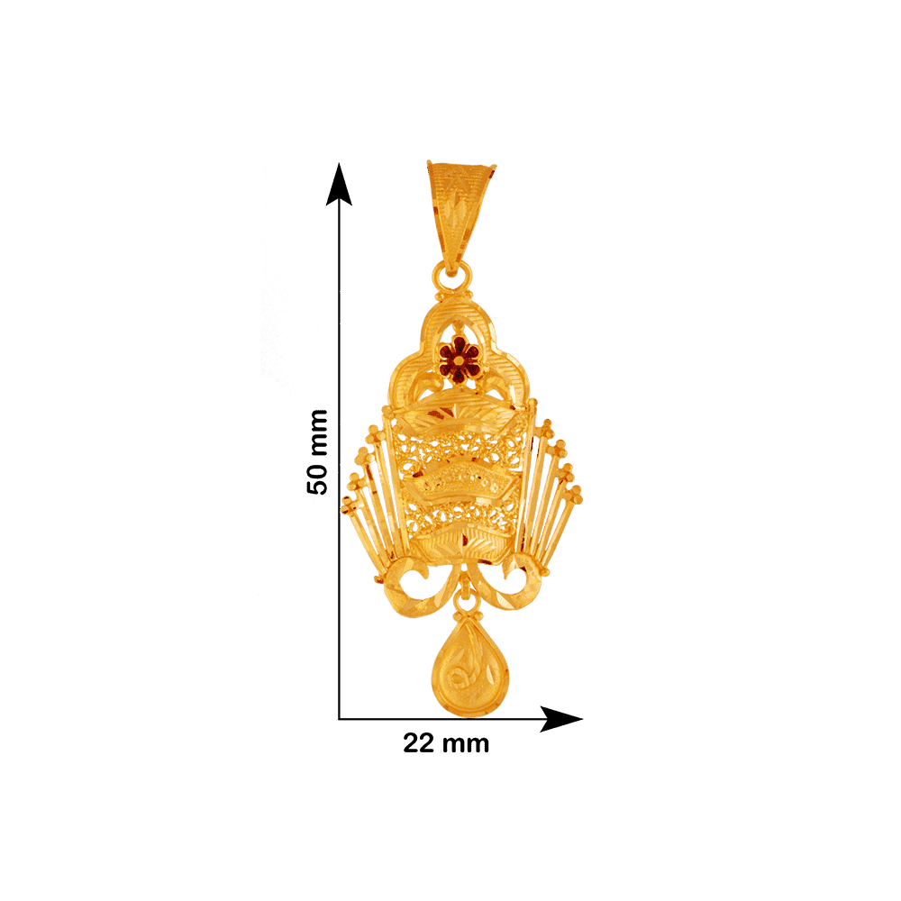 22KT Yellow Gold Pendant For Women - Image 3