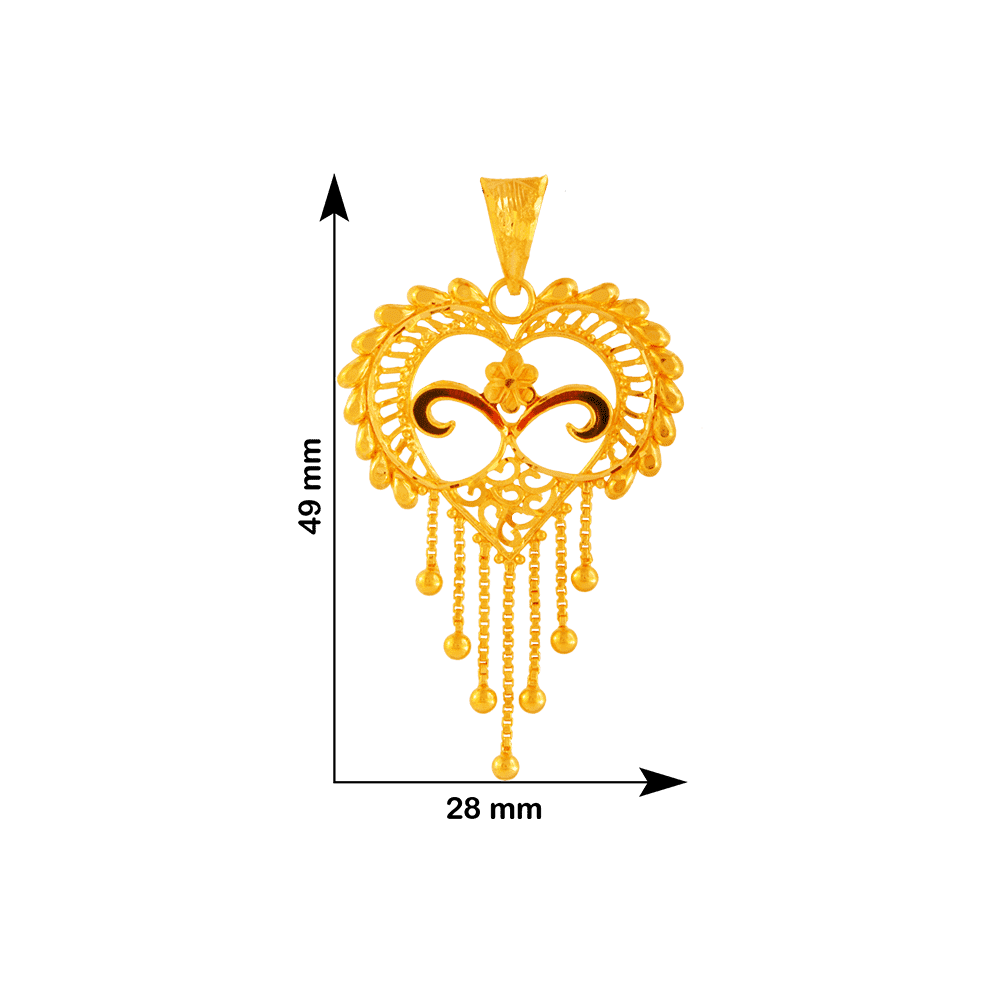 22KT Yellow Gold Pendant For Women - Image 3