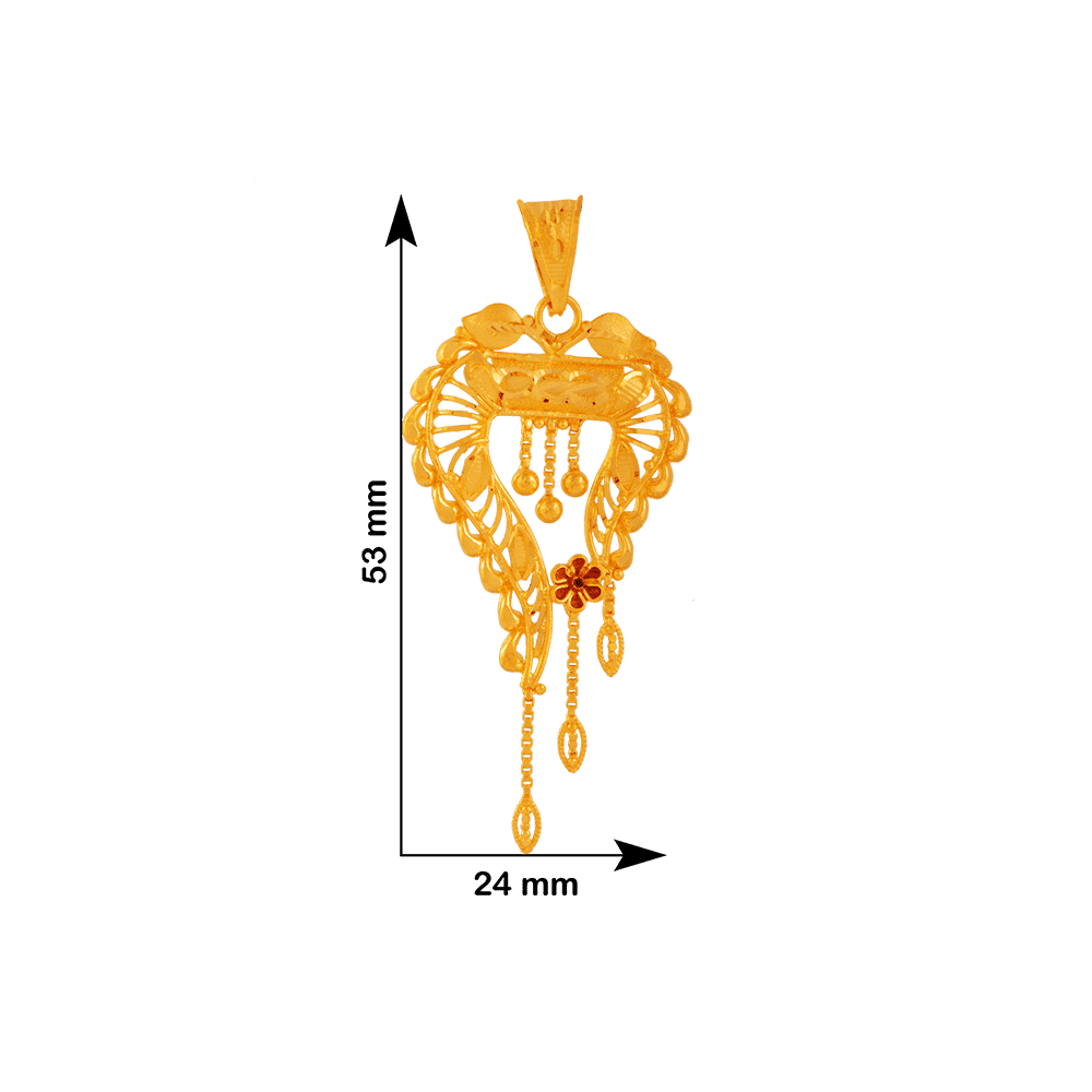 22KT Yellow Gold Pendant For Women - Image 3