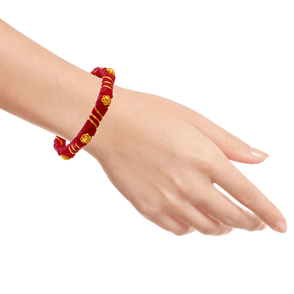 22KT Yellow Gold Pola Bangle For Women - Image 4
