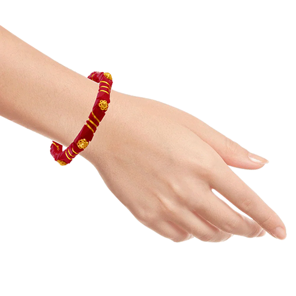 22KT Yellow Gold Pola Bangle For Women - Image 4