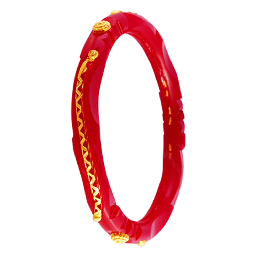 22KT Yellow Gold Pola Bangle For Women - Image 2