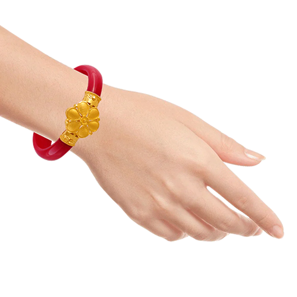 22KT Yellow Gold Pola Bangle For Women - Image 4