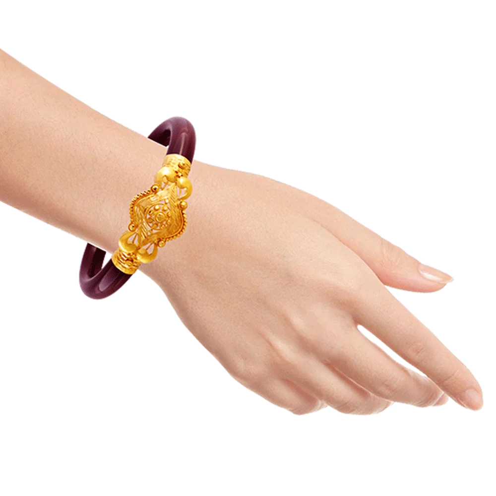 22KT Yellow Gold Pola Bangle For Women - Image 3