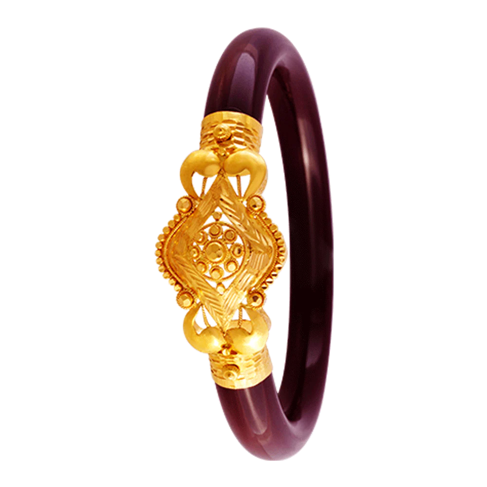 22KT Yellow Gold Pola Bangle For Women - Image 4