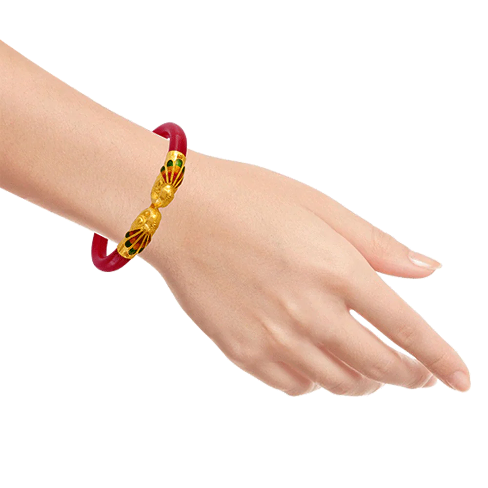 22KT Yellow Gold Pola Bangle For Women - Image 4