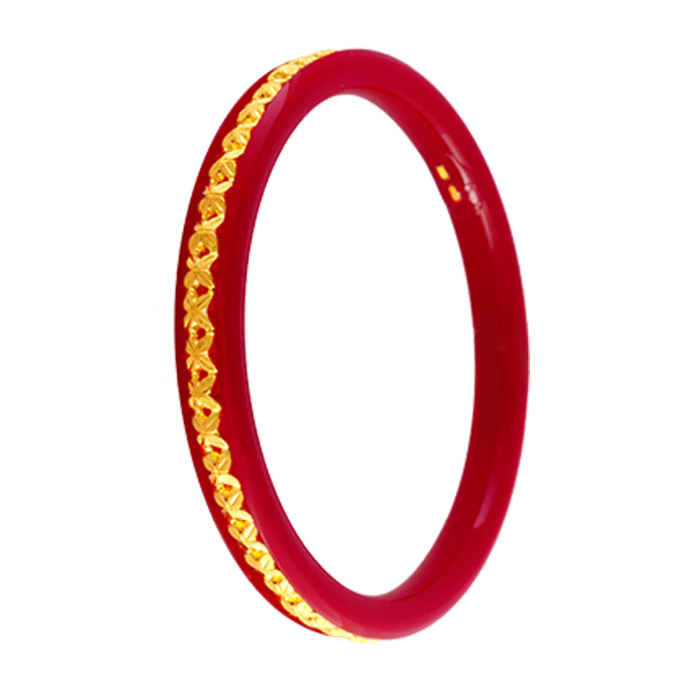 22KT Yellow Gold Pola Bangle For Women - Image 2