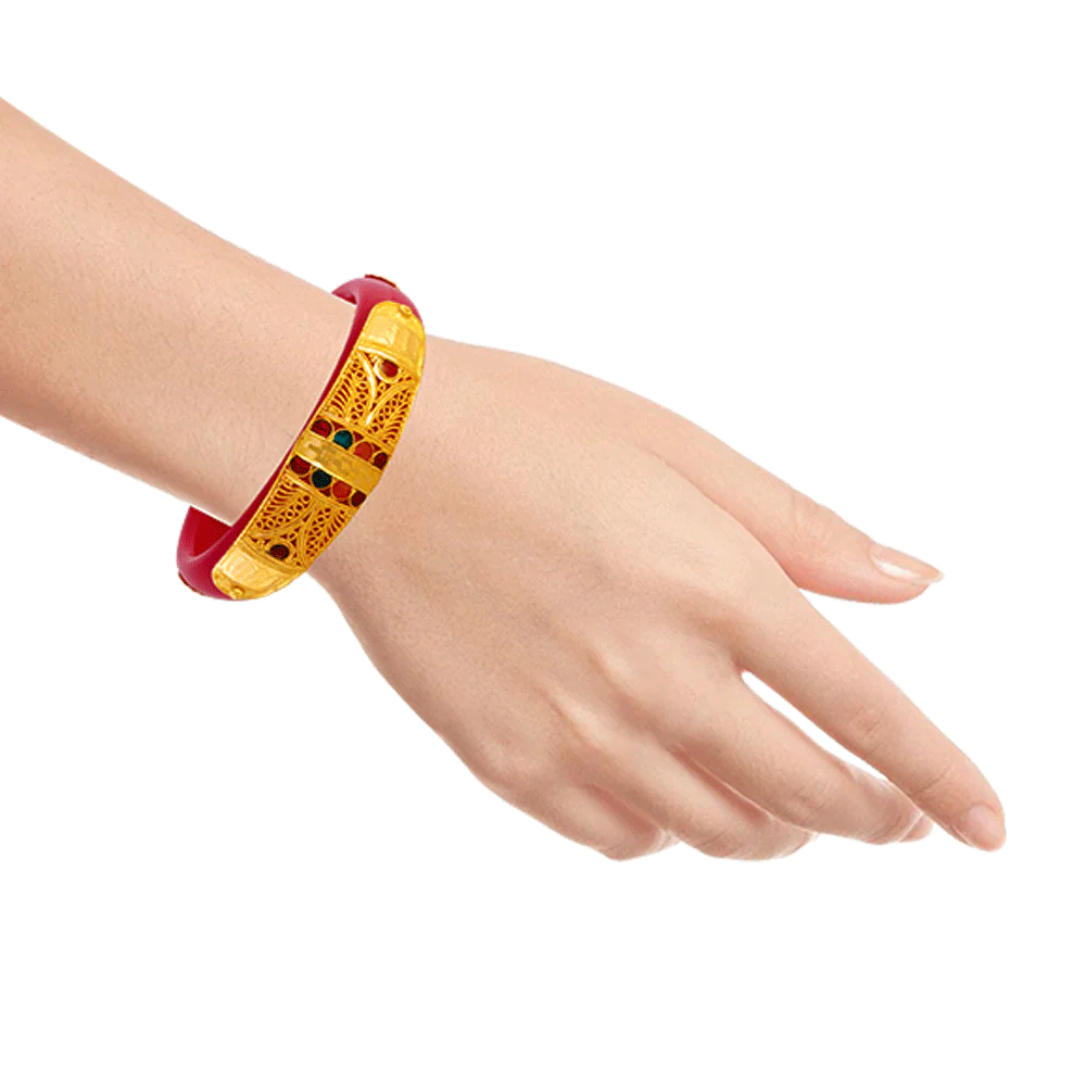 22KT Yellow Gold Pola Bangle For Women - Image 3