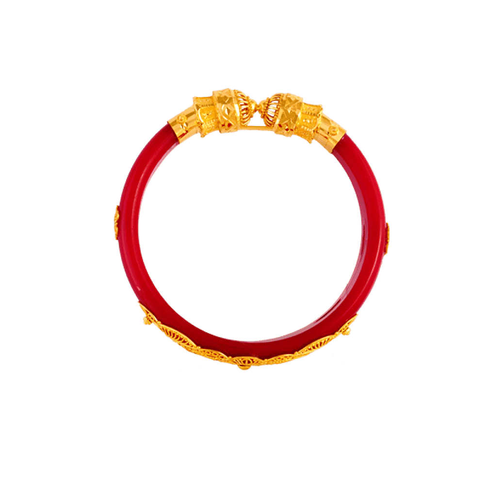 22KT Yellow Gold Pola Bangle For Women - Image 3