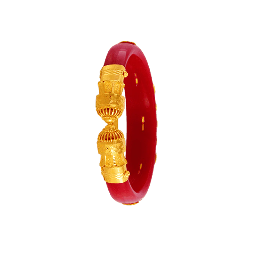 22KT Yellow Gold Pola Bangle For Women - Image 4