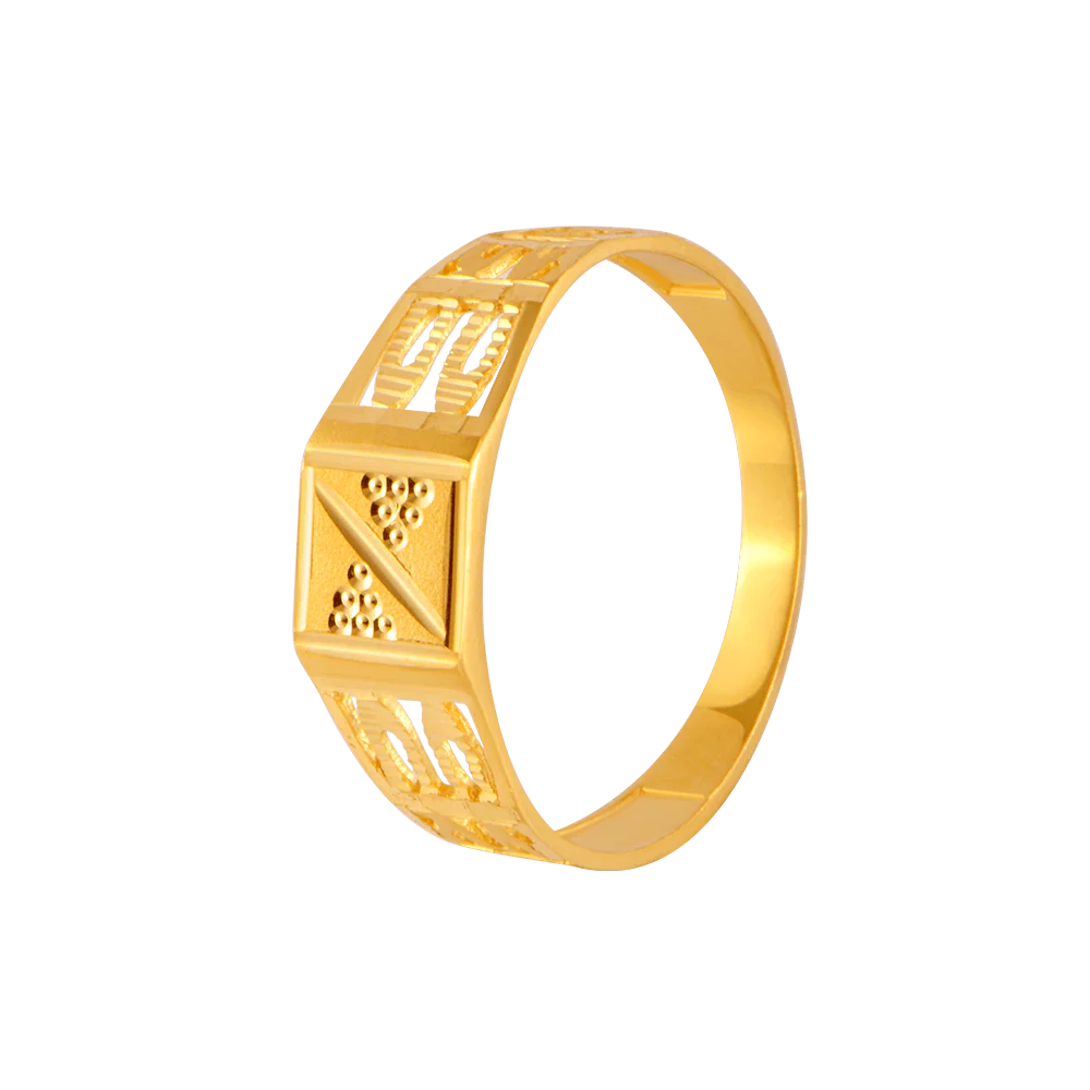 22KT Yellow Gold Ring For Men - Image 3