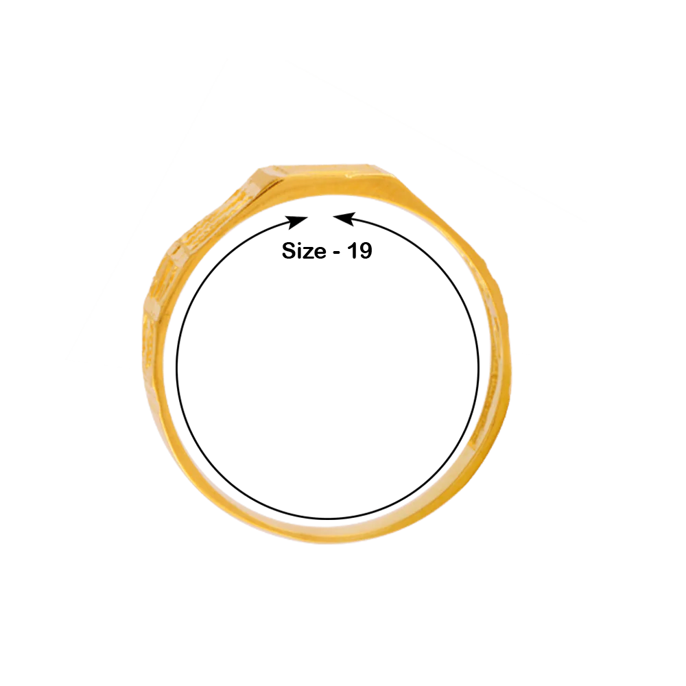 22KT Yellow Gold Ring For Men - Image 4