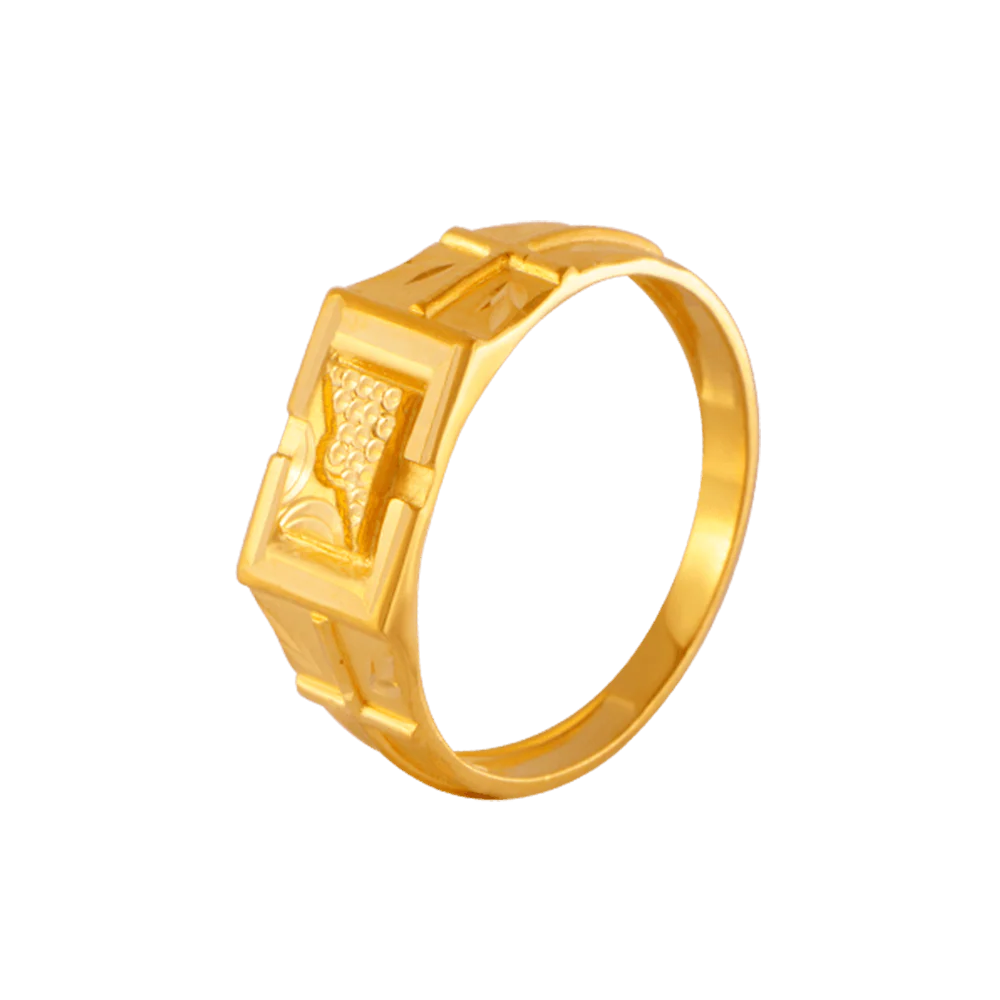 22KT Yellow Gold Ring For Men - Image 3