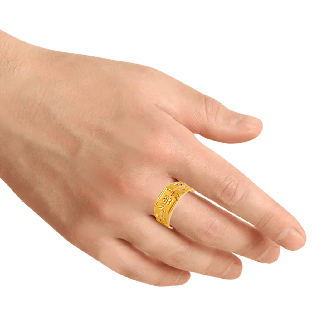 22KT Yellow Gold Ring For Men - Image 2