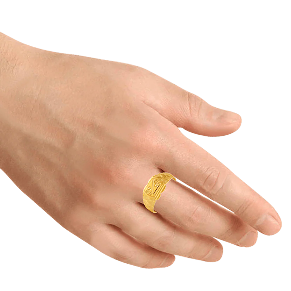 22KT Yellow Gold Ring For Men - Image 2